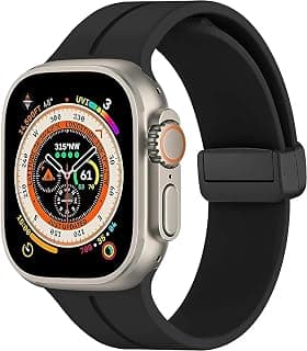 URUCHI Apple Watch Manyetik Silikon Kordon 42/44/45/49/L Kadın Erkek Spor Kordon iWatch Apple Watch Serisi 8 7 6 5 4 3 2 1 SE Ultra ile Uyumlu