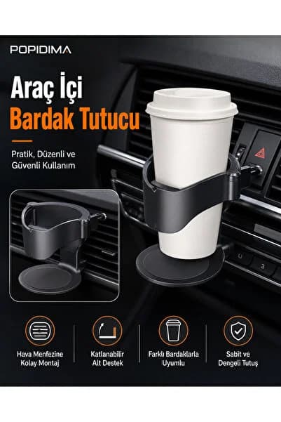 Popidima Oto Araç Içi Bardak Tutucu Çok Fonksiyonlu Içecek Tutacağı/bardaklık Car Cup Holder