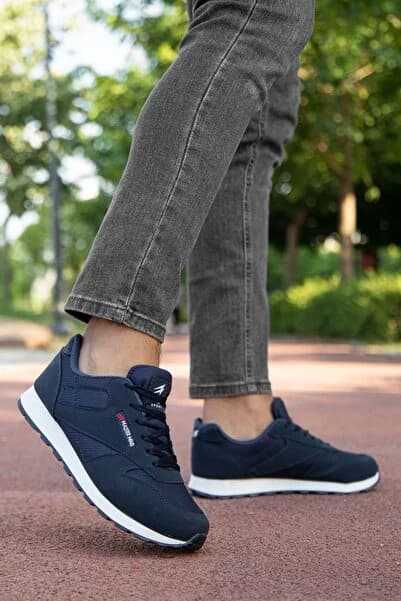 Erkek Lacivert Günlük Konforlu Dayanıklı Rahat Hafif Yumuşak Taban Sneaker Spor Ayakkabı