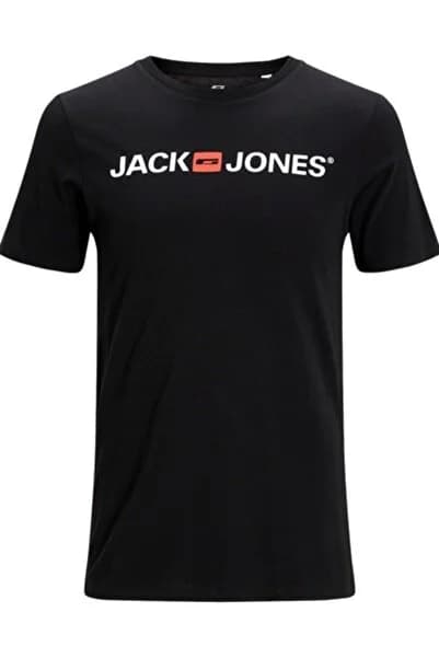 Jack&jones Corp Logo Crew Neck Men's Black Crew Neck T-Shirt