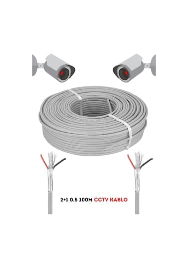 Fury 2+1 0.5 Mm 100 Metre Cctv Kablo Güvenlik Kamera Kablosu