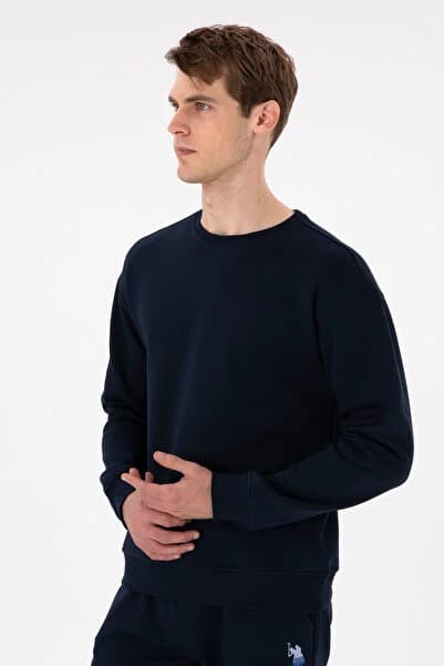 U.S. Polo Assn. Erkek Comfort Fit Bisiklet Yaka Lacivert Sweatshirt 50293438-VR033