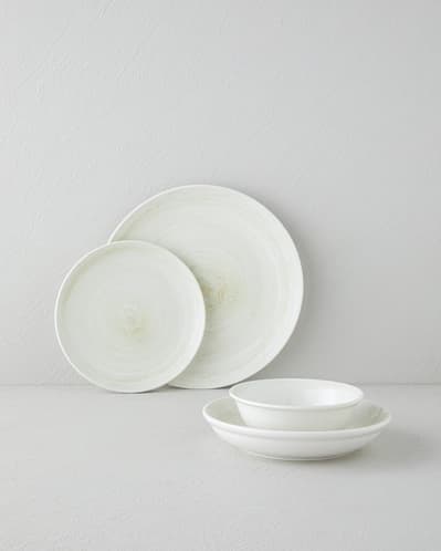 Marlon Porselen Yemek Takımı 16 Parça 4 Kişilik Krem - Yeşil