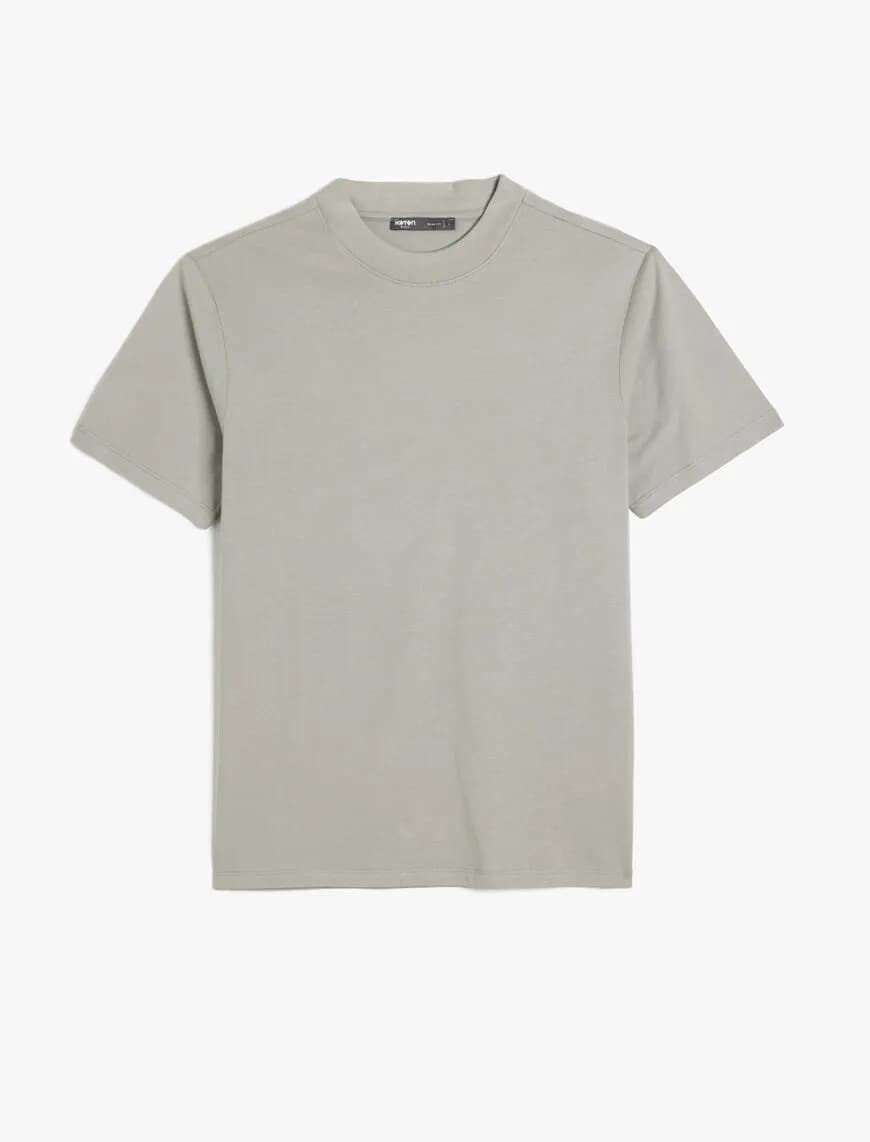 Bisiklet Yaka Pamuklu Kısa Kollu Basic Slim Fit Tişört