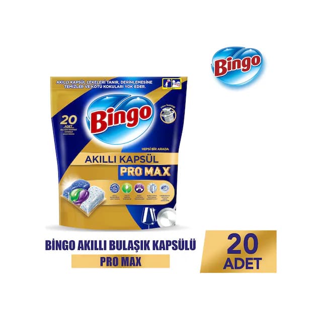 Bingo Akıllı Kapsül Pro Max Bulaşık Makinesi Deterjanı 20 Tablet