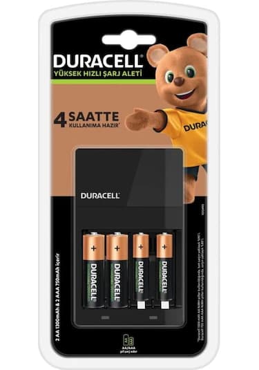 Duracell CEF 14 Pil Şarj Cihazı + 1300 mAh AA 2'li + 750 mAh AAA 2'li Şarj Edilebilir Pil