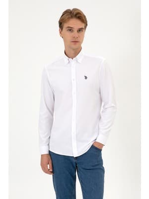 U.S. Polo Assn. Erkek Beyaz Uzun Kollu Basic Gömlek 50324708-VR013