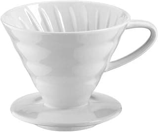 Epinox Seramik Kahve Dripper - Porselen Demleyici - No: 2 - Beyaz (Hario V60 Benzeri)