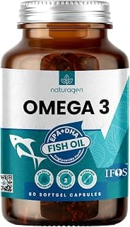 Naturagen 1200 mg Omega 3 Balık Yağı | 60 Softgel Yumuşak Kapsül Fish Oil | IFOS Sertifikalı (384mg EPA + 240mg DHA) (1 Aylık Kullanım)