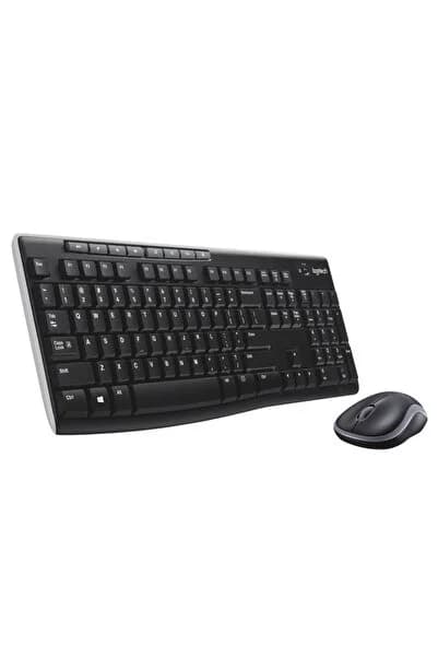 logitech MK270 Kablosuz USB Alıcılı Türkçe Q Klavye Mouse Seti, Siyah 920-004525