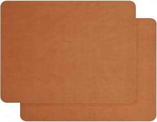 Orret Home 2 Adet Amerikan Servis – 44x35 cm Taba Renk Suni Deri Masa Altlığı, Su Geçirmez, Kaymaz, Isıya Dayanıklı Şık Sofra ve Masa Koruyucu Placemat Seti