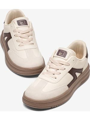 Tonny Black Kadın Bej Kahve Kauçuk Taban Bağcıklı Sneaker Rahat Kalıp Modern Tasarım