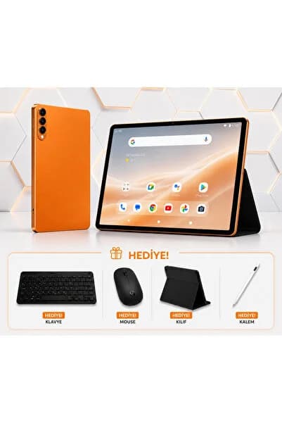 Android 13 Tablet Seti - 8000mAh Batarya, Çift Sim Kartlı, Kablosuz Klavye & Mouse ve Ekran Koruyucu Hediye
