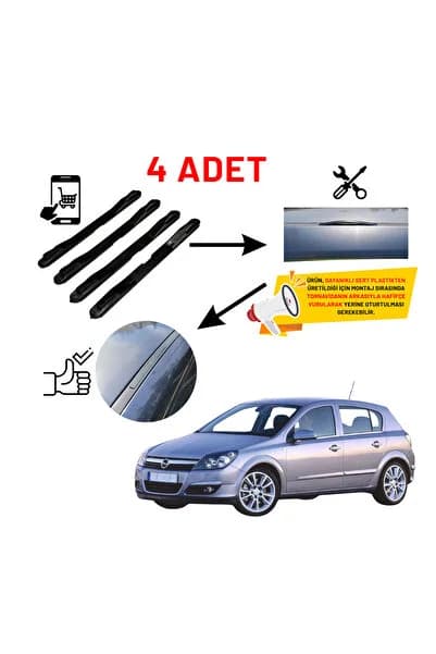 Opel Astra H 4'lü Ön Arka Tavan Oluk Çıta Kapakları Siyah