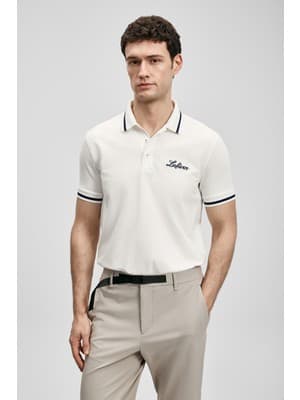 Lufian Artos Smart Erkek Polo Tişört Kırık Beyaz