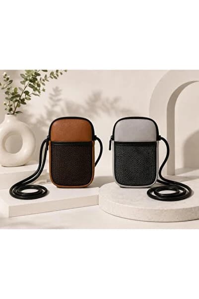 BLUEBAGS 2’li Telefonluk Çanta (Taba ve Gri)