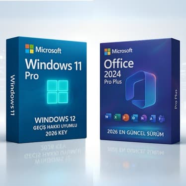 Microsoft Windows 11 Pro + Office 2026/2024 Pro Plus Key Windows 12 Geçiş Hakkı Uyumlu | Orijinal Lisans ile Güvenli Etkinleştirme