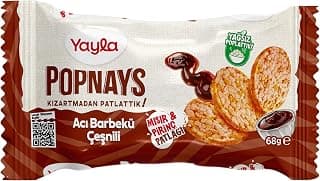 Yayla Popnays Acı Barbekü Mısır ve Pirinç Patlağı 8'li 68 Gram