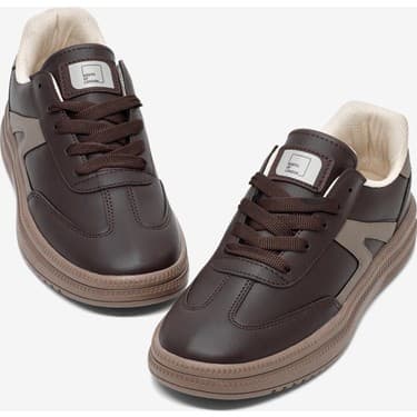Tonny Black Kadın Kahve Rahat Kalıp Kauçuk Taban Bağcıklı Sneaker