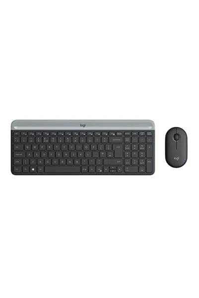 logitech MK470 Kablosuz İnce Türkçe Q Klavye Mouse Seti, Siyah 920-009435