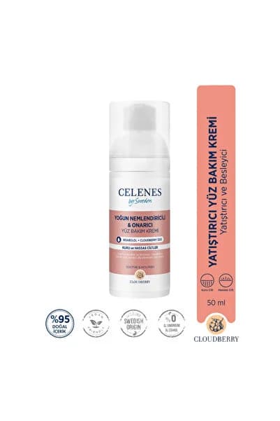 Celenes by Sweden Cloudberry Yatıştırıcı Yüz Kremi Hassas Ciltler 50 ml