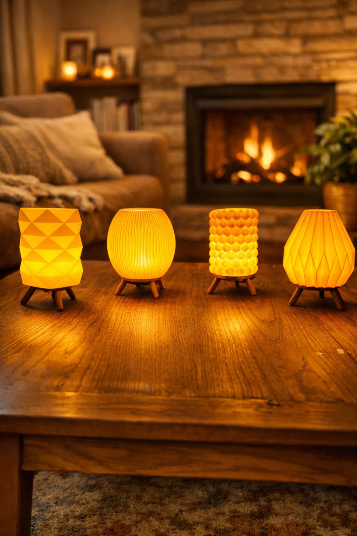 BM3Design 4’lü Dekoratif LED Masa Lambası Seti | Modern Tasarım Ortam Aydınlatması | Şık & Minimal Lambalar