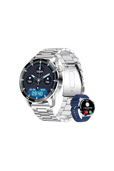 SONREİR Smart Watch 4 Gümüş Klasik Erkek Akıllı Saat Arama Yapan Nfc/gps Iphone Huawei Xiaomi Uyumlu 9-8
