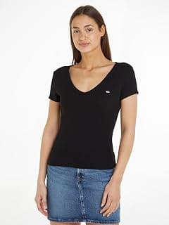 Tommy Jeans TJW SLIM ESSENTIAL RIB V SS Tişört Kadın