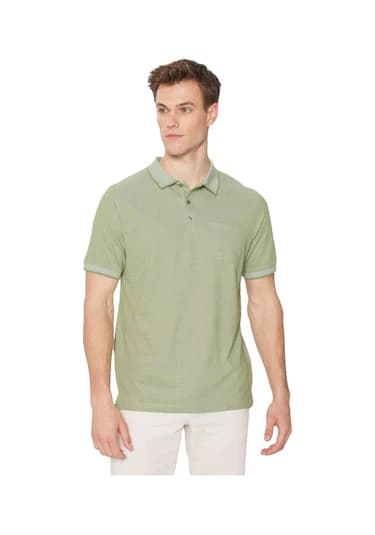 Ac&Co / Altınyıldız Classics Erkek Yeşil Polo Yaka Cepli Regular Fit Bol Kesim Düz Tişört 4A4820200004YslxXL Yeşil