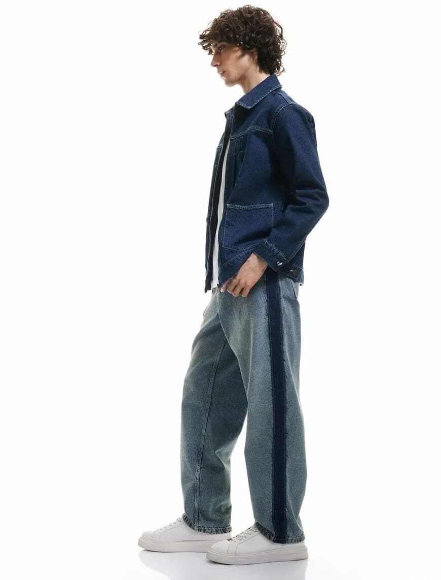 Normal Bel Pamuklu Cep Detaylı Bol Baggy Jean Pantolon