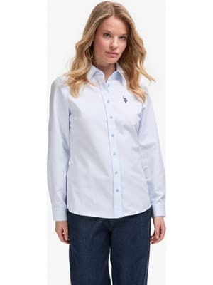 U.S. Polo Assn. Kadın Açık Mavi Uzun Kollu Basic Gömlek 50324791-VR003
