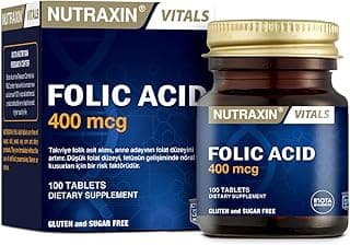 Nutraxin Vitals Folic Acid 400 mcg 100 Tablet Takviye Edici Gıda
