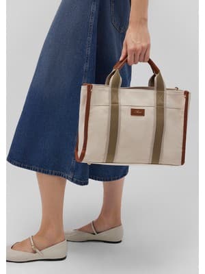Mavi Ekru Tote Çanta 1912165-34523