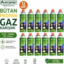 Orcamp KTS-227 12'li Avantaj Paketi Kartuş Tüp %30 Propan %70 Butan Gaz Karışımı