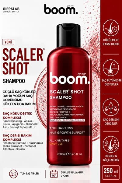 BOOM Scaler Shot Dökülme ve Hızlı Uzama Şampuanı 250 ML