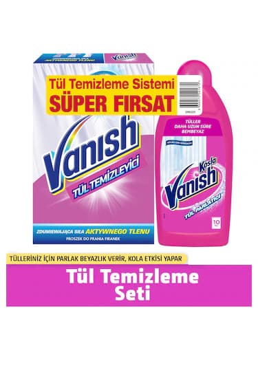 Vanish Tül Temizleyici Set ( Toz 400 gr + Parlatıcı 450 ML)