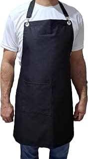 Profesyonel Mutfak Önlüğü,Cepli Ayarlanabilir Askılı belden bağlamalı/Unisex/Kadın/Erkek/Aşçı/Barista/Garson/Restoran/Cafe ve Ev Kullanımı için ideal -Su itici Dayanıklı Kumaş,70x80 cm