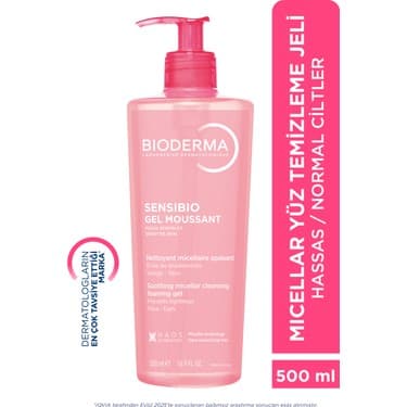 Sensibio Foaming Gel Hassas ve Normal Ciltler Durulanan Micellar Yüz Temizleme Jeli 500 ml