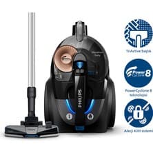 Philips 7000 Serisi Marathon Daily Torbasız Elektrikli Süpürge, 750W, PowerCyclone 8, Alerji Kilit Sistemi, CarpetClean Başlık, XB7150/07