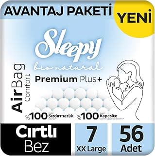 Sleepy Bio Natural Premium Plus Airbag Comfort Avantaj Paketi Bebek Bezi 7 Numara Xxlarge 56 Adet