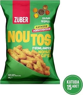 Züber Noutos Kajun Baharatlı Fırınlanmış Nohut Cipsi 55g x 15 Adet