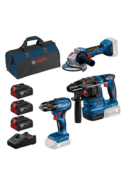 Bosch Professional GSR 18V-45 + GWS 18V-8 + GBH 18V-22 3x18V 4.0Ah Akülü Kombo Kit - 0615A5007L