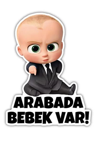 CanCo Store Patron Bebek Arabada Bebek Var Sticker 15x20 Cm Su Geçirmez Yüksek Çözünürlüklü Araba Sticker