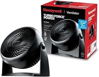 HONEYWELL TurboForce Turbo Vantilatör HT900E, Sessiz Soğutma, 90 Dereceye Kadar Ayarlanabilir Eğim Açısı, 3 Hız Ayarı, Duvara Montaj, Masa Vantilatörü - Siyah