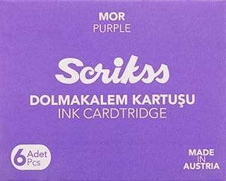 Scrikss Kartuş Dolma Kalem Kartuşu 6'lı Paket Mor