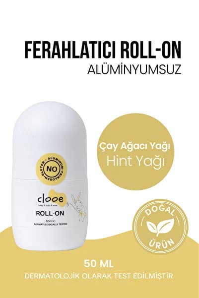clooe Ferahlatıcı Roll-On 50 ml - Alüminyumsuz - Ter Kokusu Önleyici - Vegan - Leke Bırakmaz - Kalıcı Ferahlık