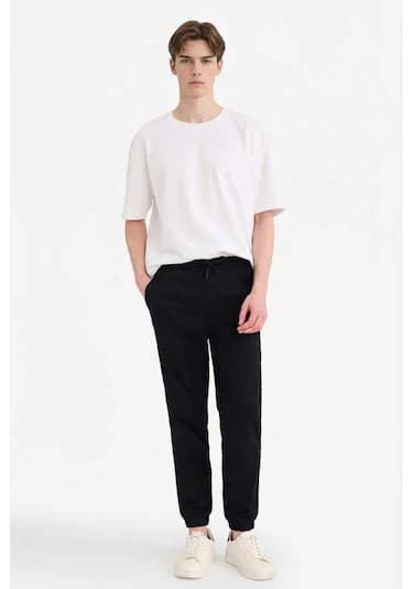 Defacto Jogger Fit Beli Bağcıklı Üç Cepli Pantolon F4680ax25aubk81 Siyah
