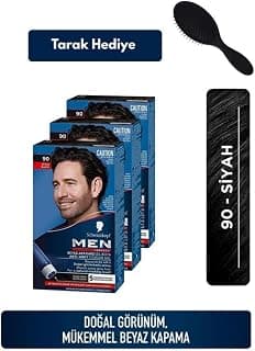 Schwarzkopf Men Perfect 90 Siyah Erkek Saç Boyası 3’Lü Set + Tarak Hediyeli