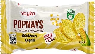 Yayla Popnays Süt Mısır Mısır ve Pirinç Patlağı 8'li 68 Gram