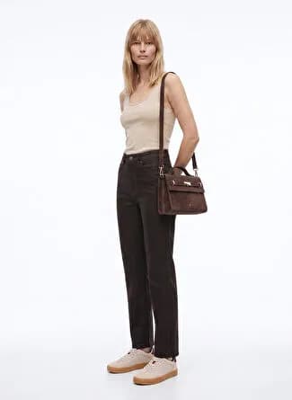 Fabrika Yüksek Bel Skinny Paça Skinny Fit Kahverengi Kadın Denim Pantolon F3WL PNT40